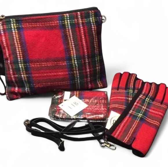 Accessories - L.I.B. New York set, red plaid